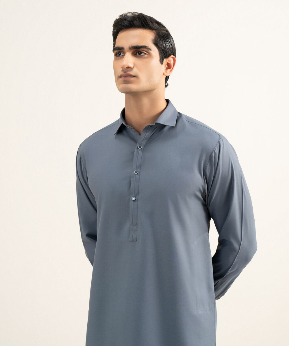 Men's Stitched Premium Blended Dark Grey Suit