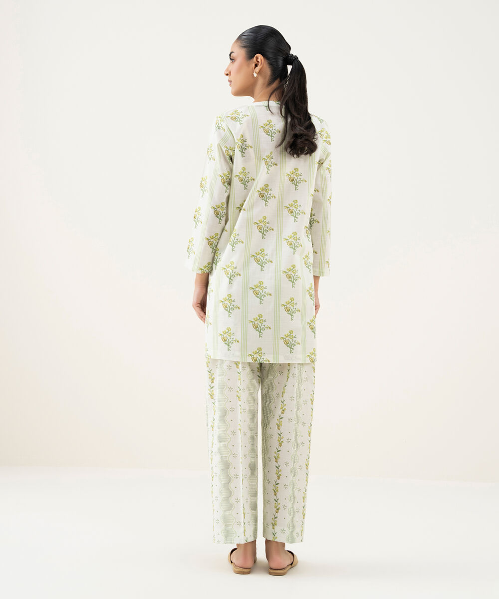 Women's RTW Crosshatch Printed Green Straight Shirt