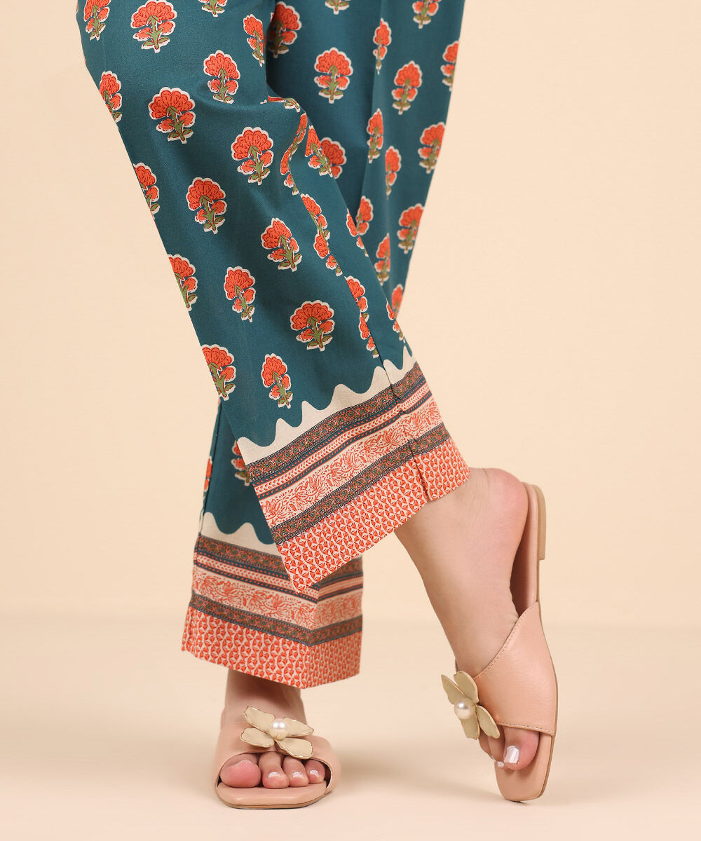 Women's Pret Cambric Multi Printed Straight Pants