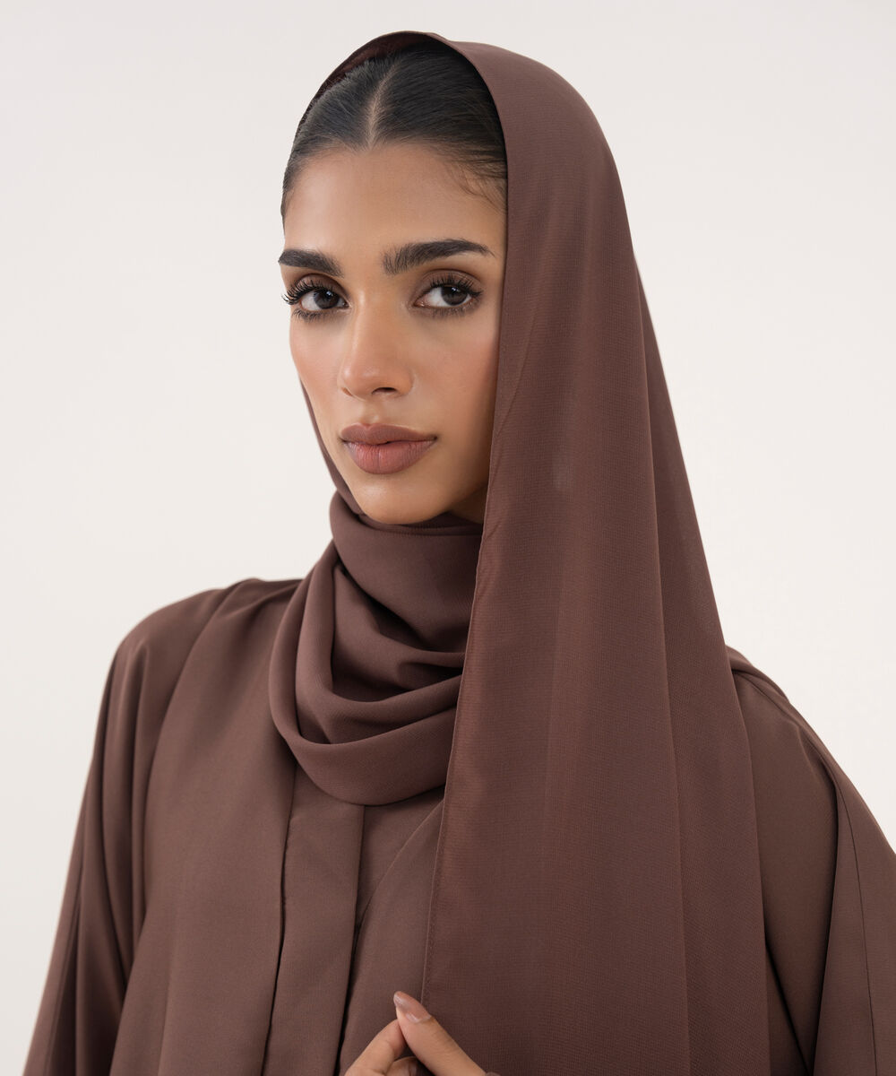 Women's Brown Polyester Hijab