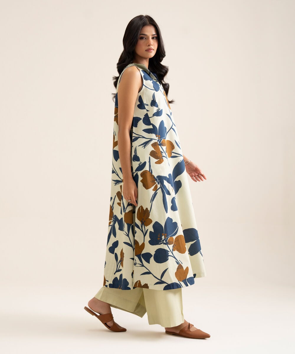 2 Piece - Printed Cotton Suit — Sapphire
