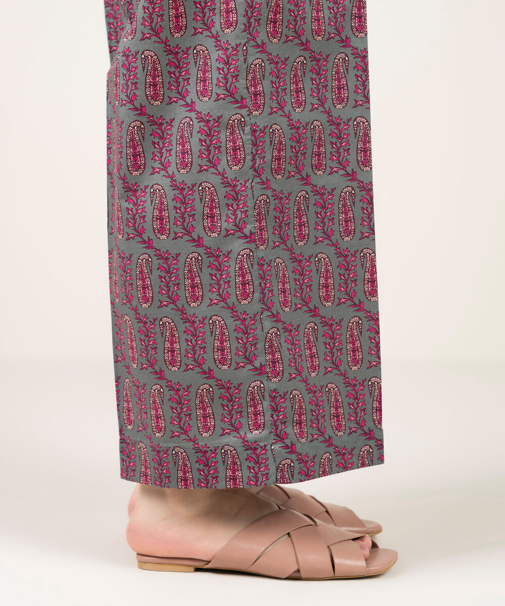 Women's RTW Cambric Printed Grey Culottes