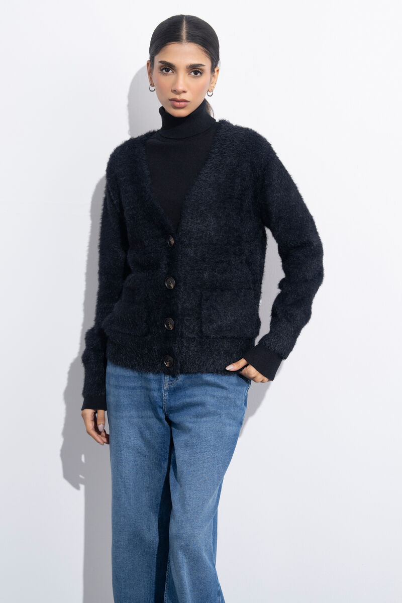 Fuzzy Knit Cardigan