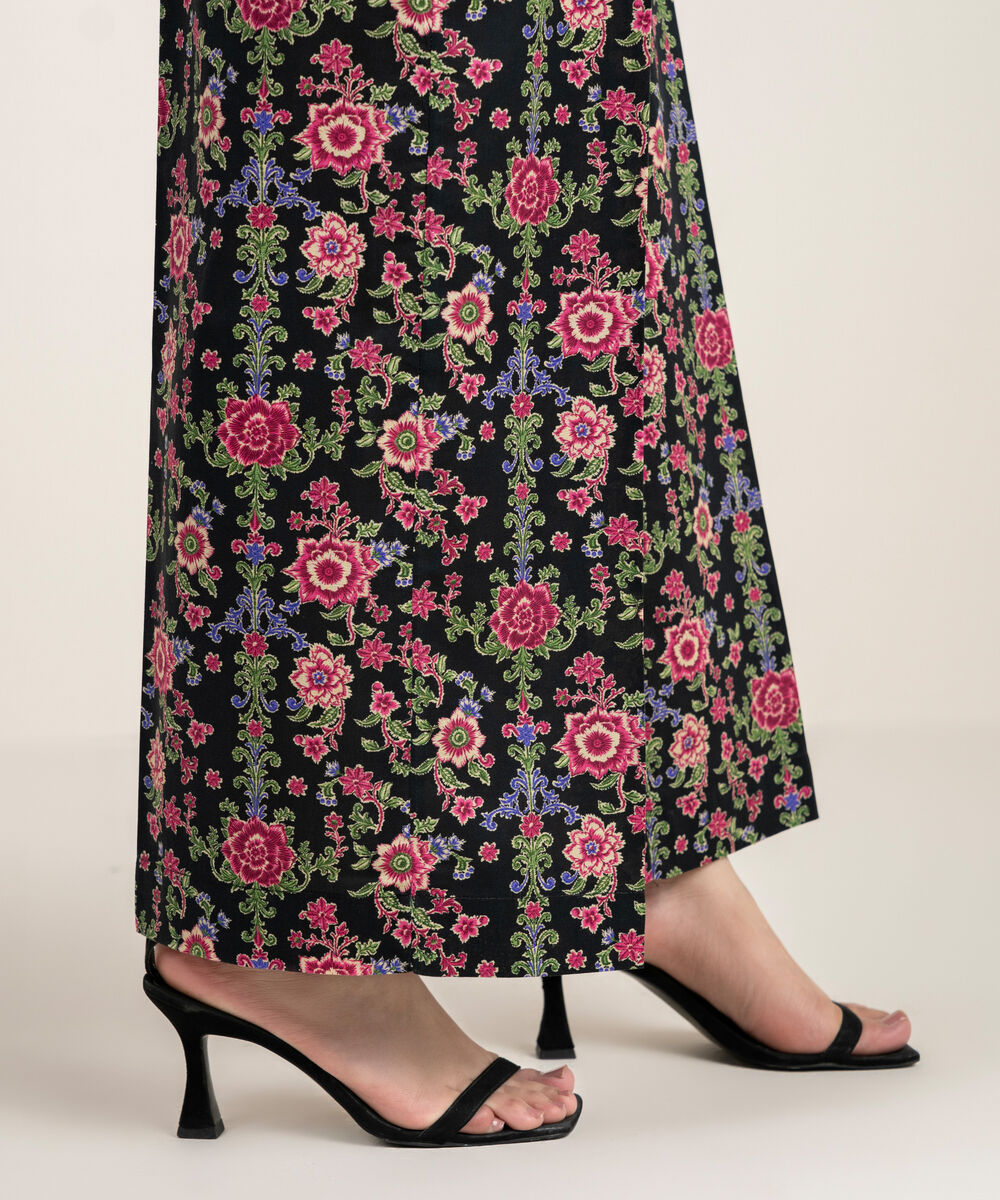 Women's RTW Cambric Printed Black Culottes