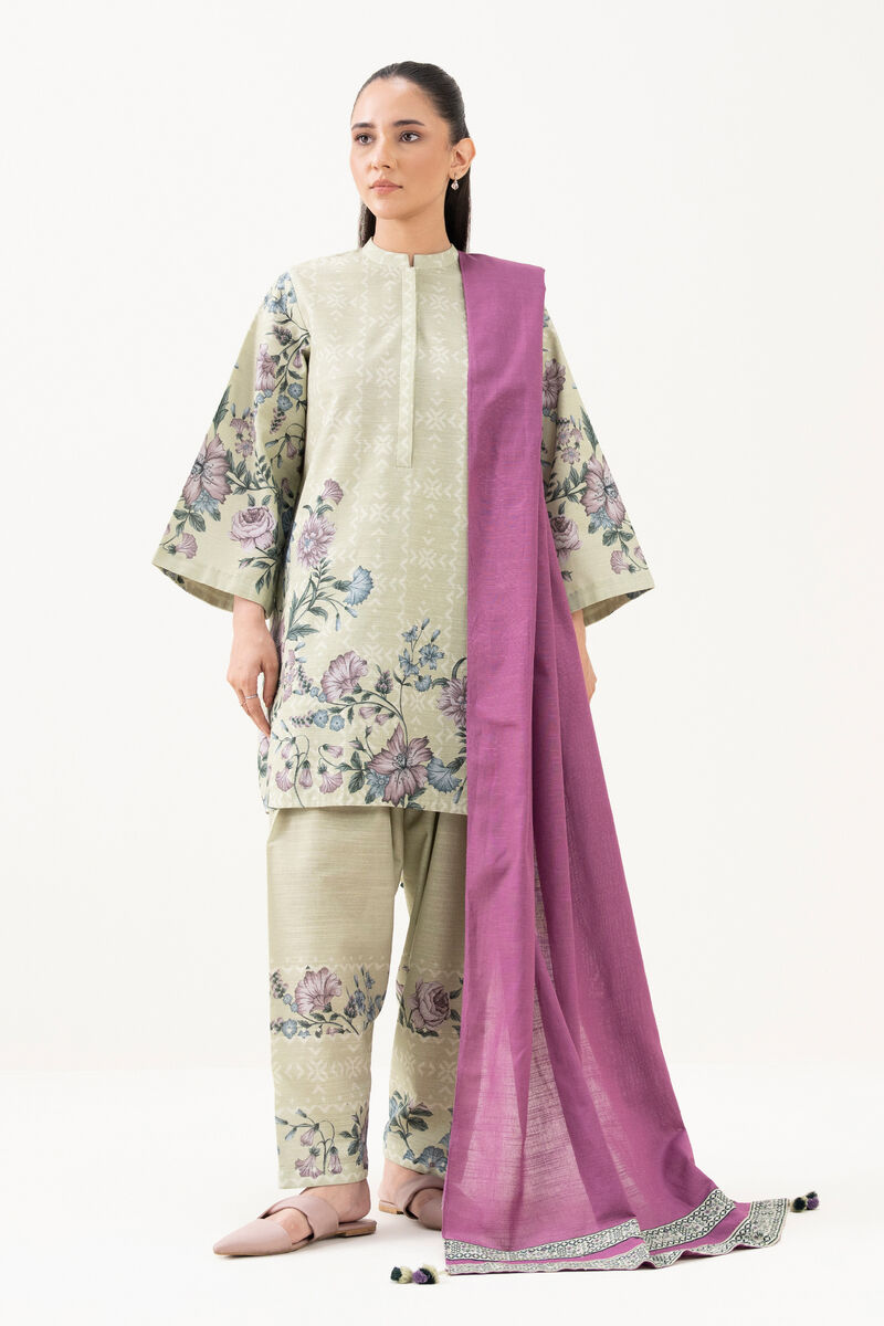 3 Piece - Printed Khaddar Suit