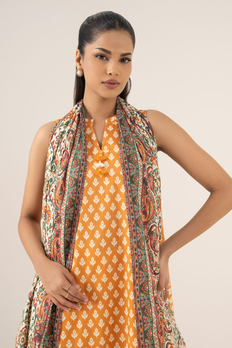 3 Piece - Printed Cotton Suit