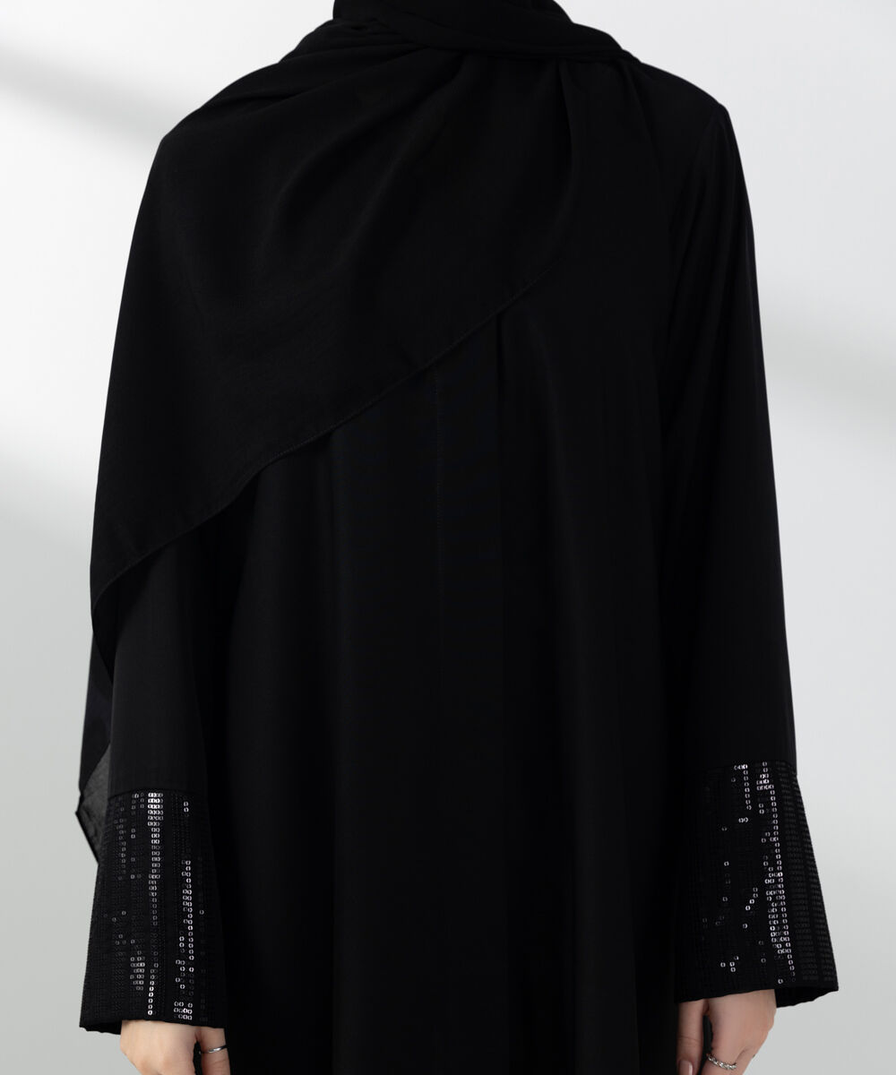 Woman - Black Button Through Abaya
