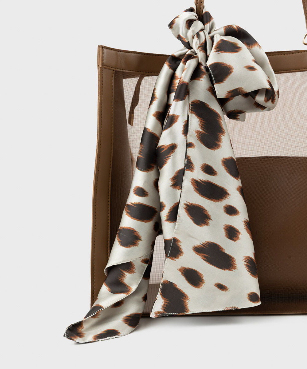 Woman - Brown Brown Net Tote Bag