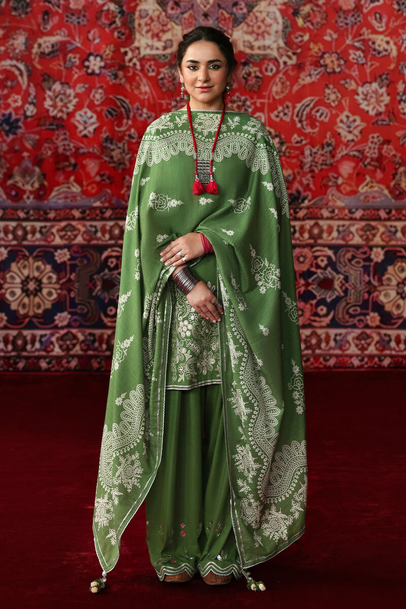 3 Piece - Embroidered Light Khaddar Suit