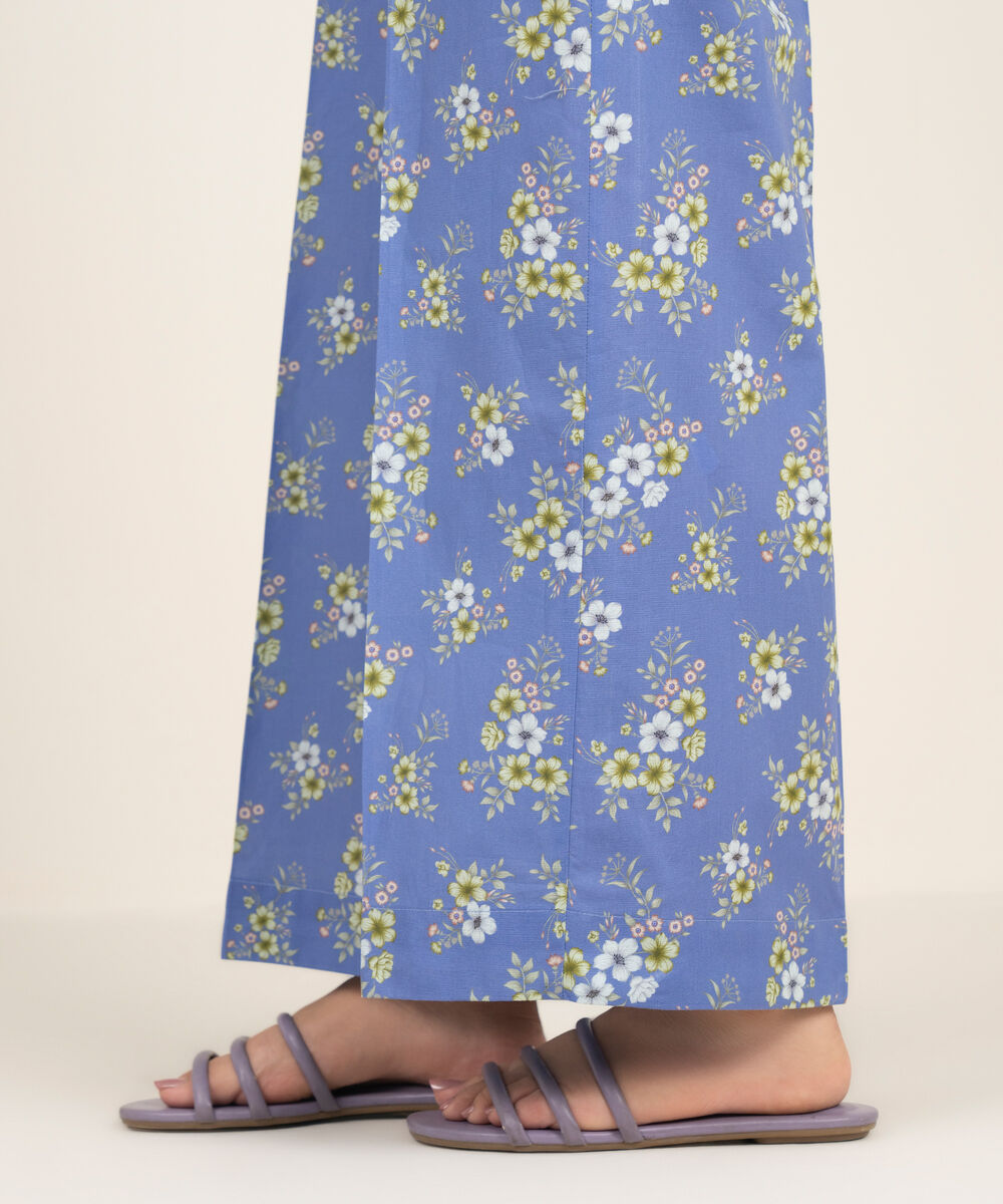 Women's RTW Cambric Printed Blue Culottes