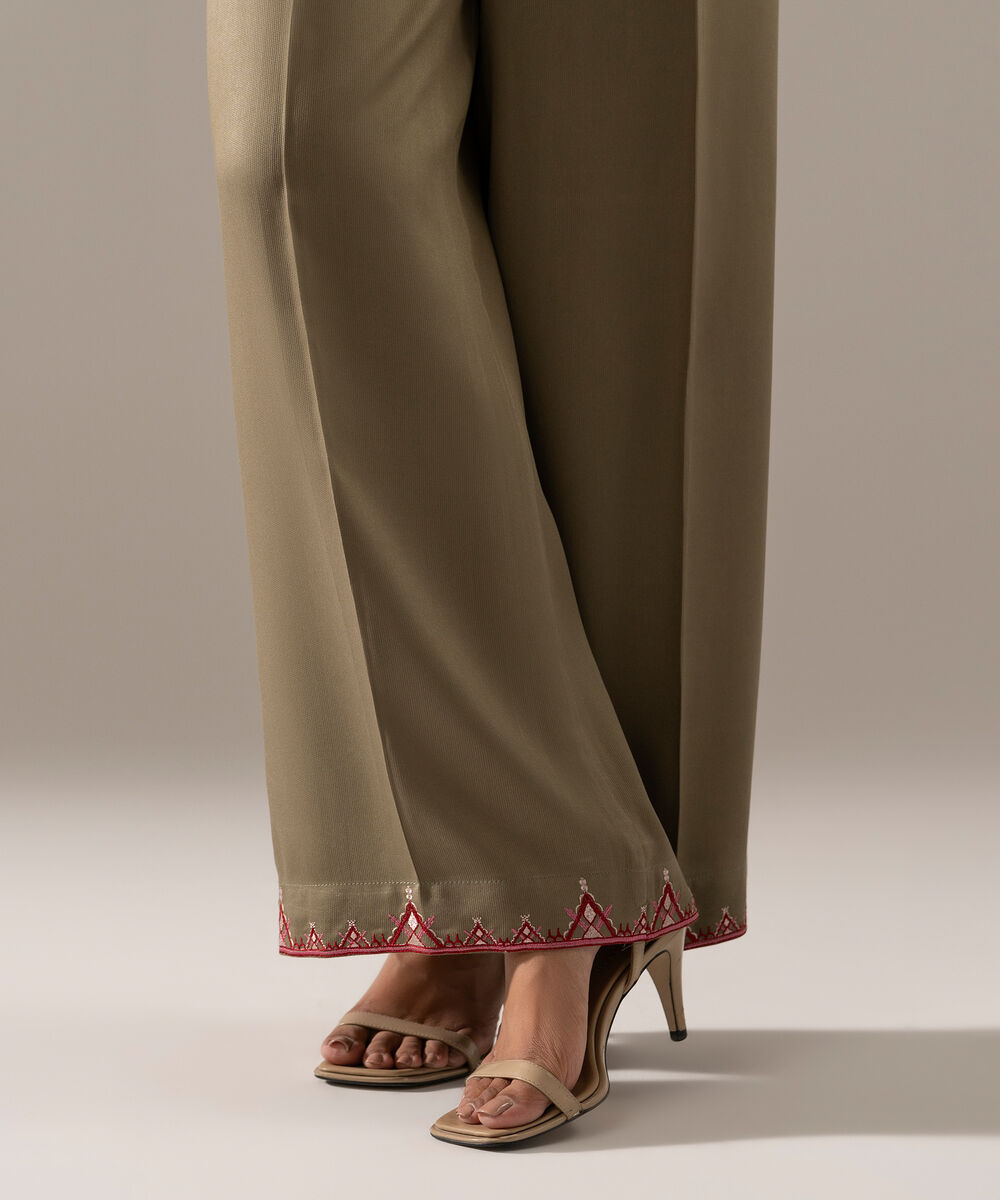 Women's RTW Bedford Solid Green Culottes