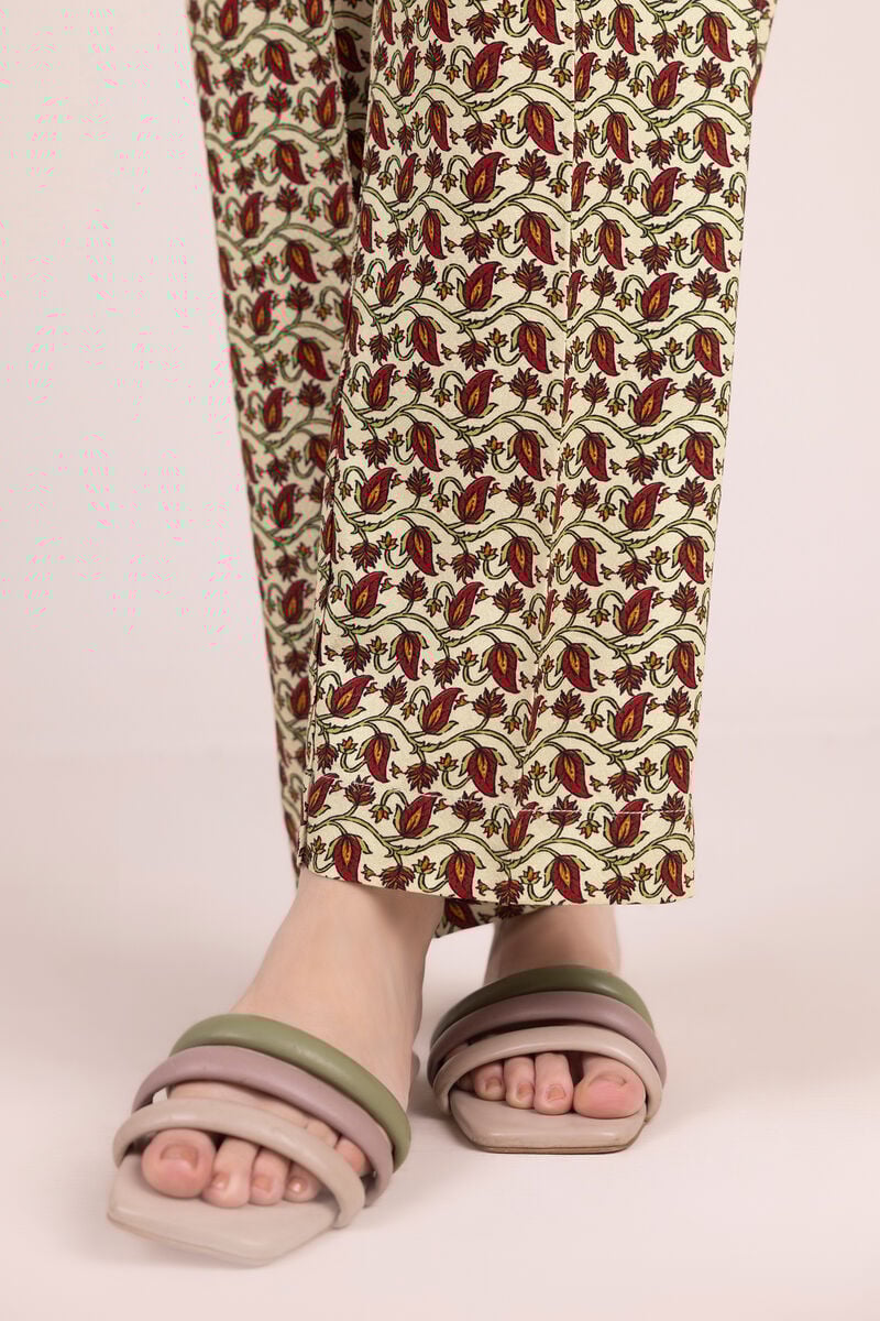 Printed Dobby Straight Pants