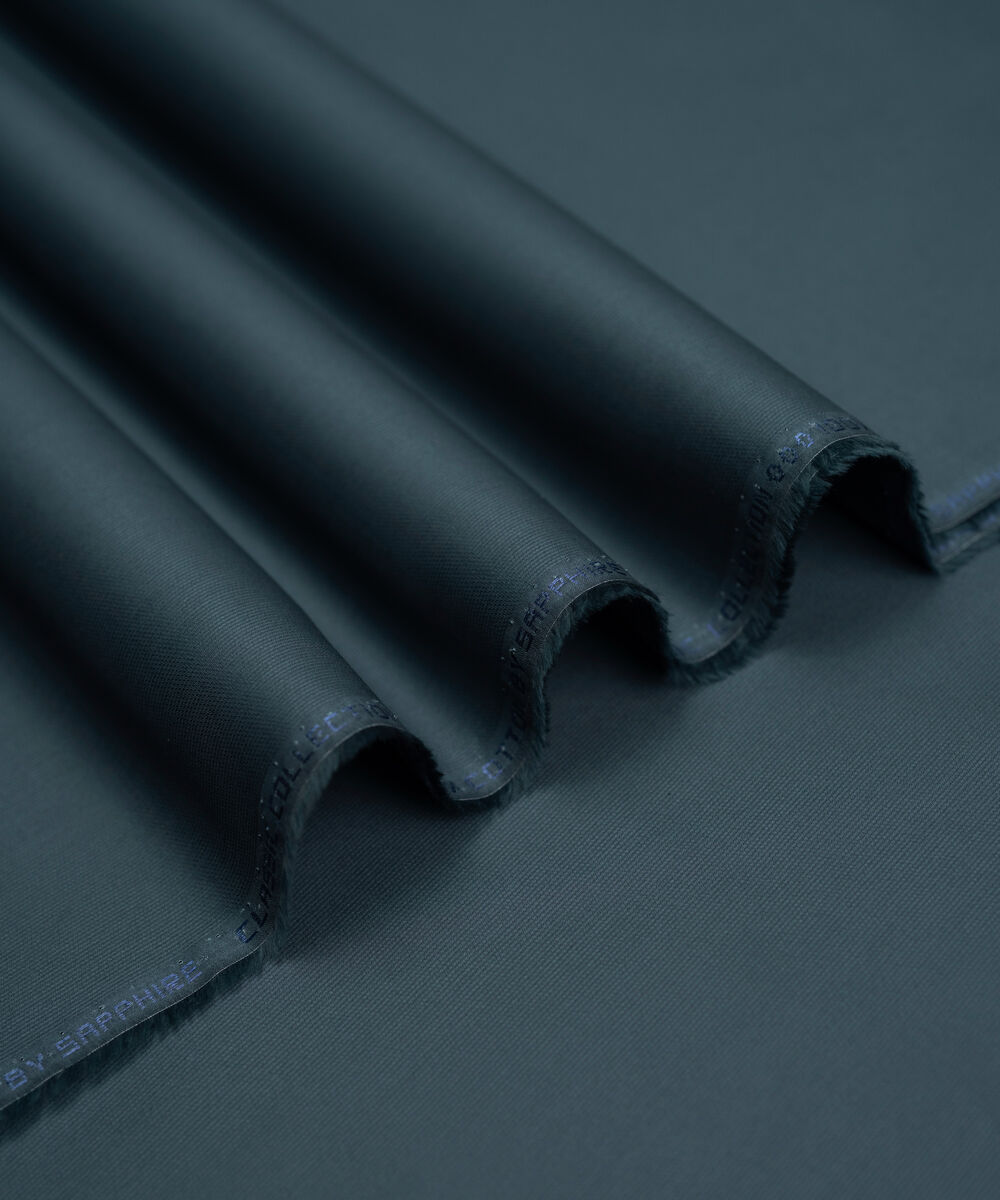 Men's Unstitched Two-Piece Royal Blue Cotton Dobby Suit