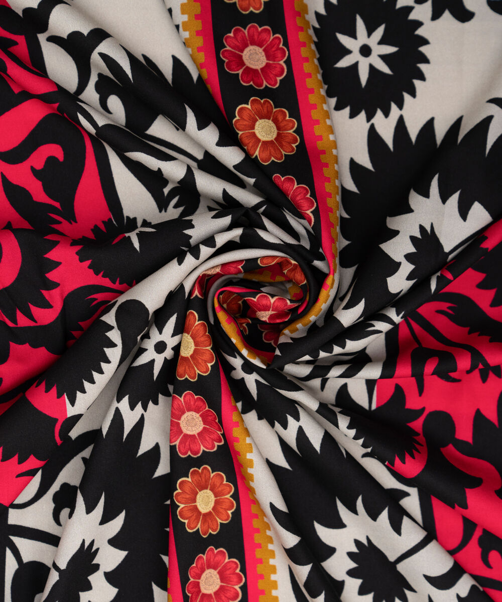 Printed Linen Black Dupatta