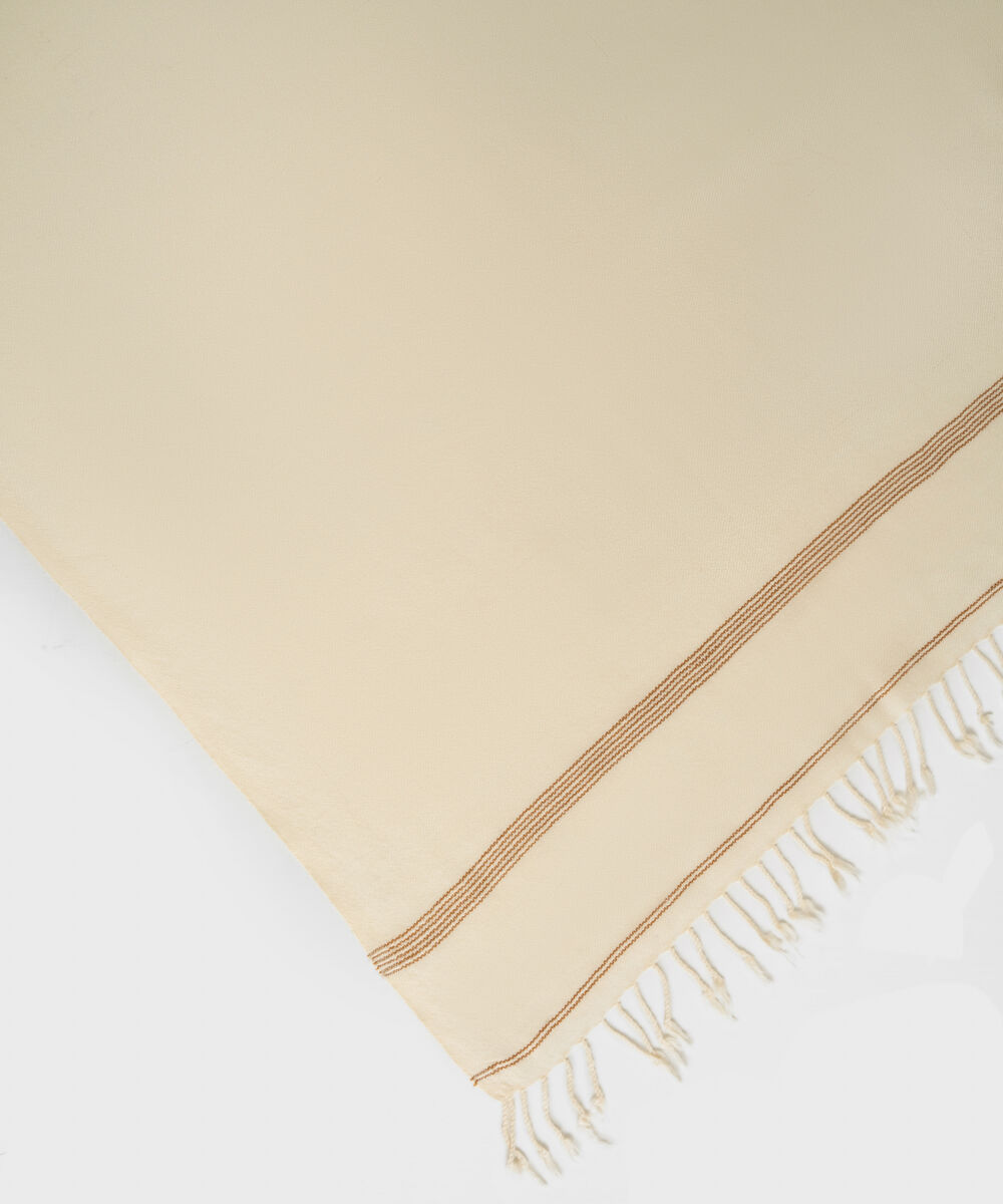 Men Wool Blended Off-White Shawl