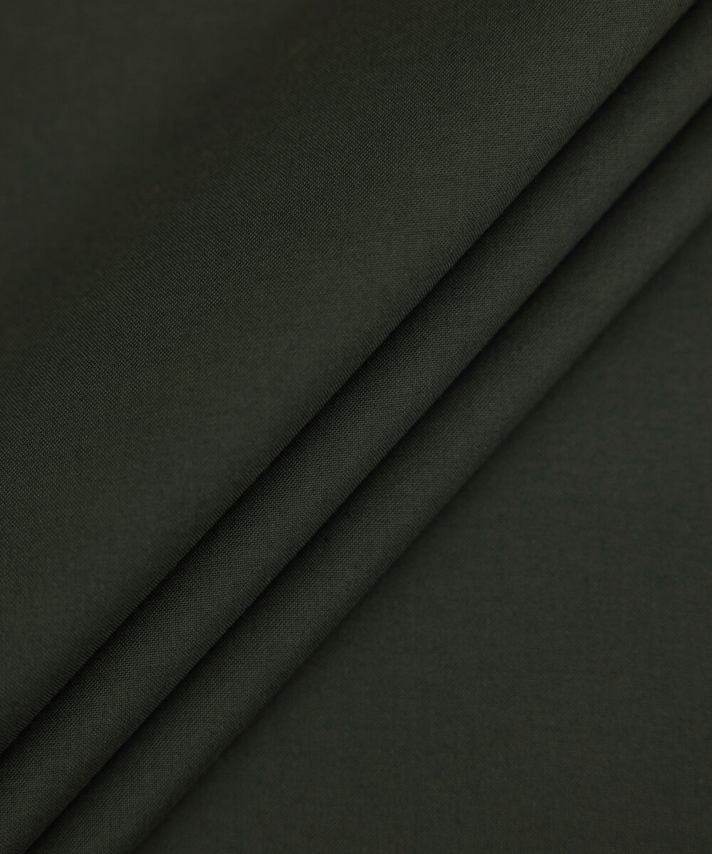 Men Unstitched Wash & Wear Olive Full Suit Fabric