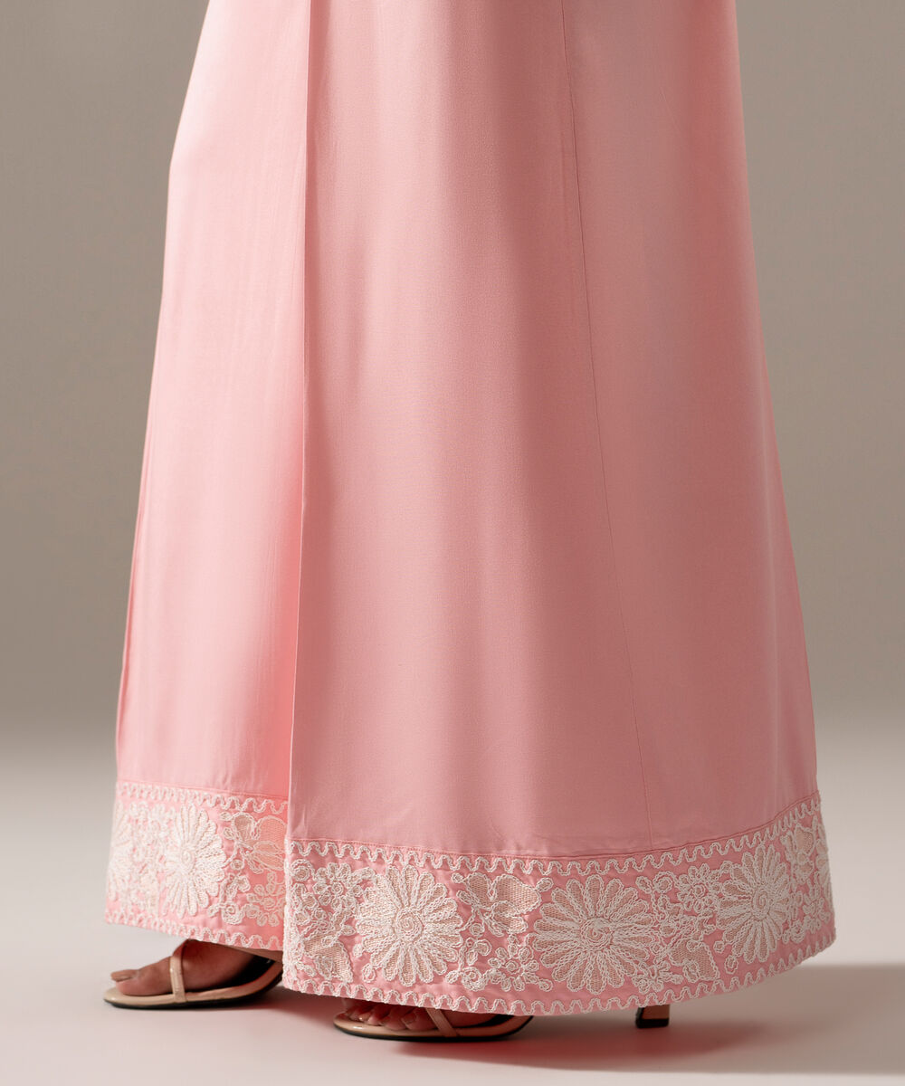Women's RTW Viscose Marina Solid Pink Flared Pants
