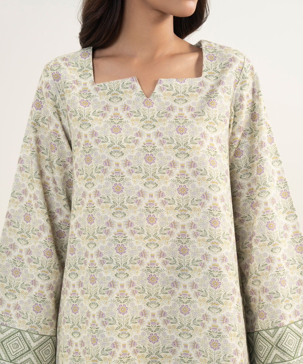 Women's Unstitched Twill Off white  3 Piece Suit