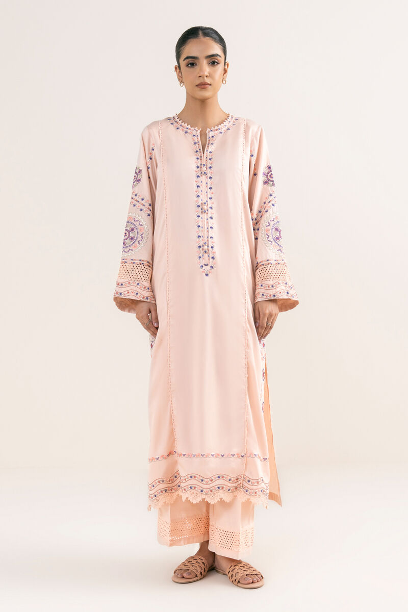 Embroidered Cotton Satin Shirt