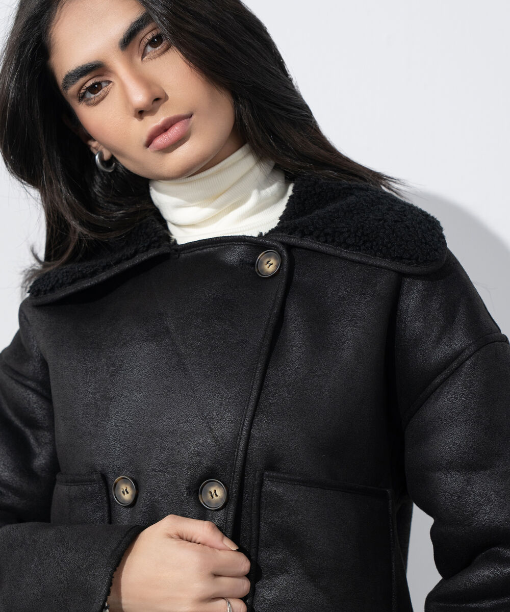 Women's Western Wear Black Reversable Short Jacket