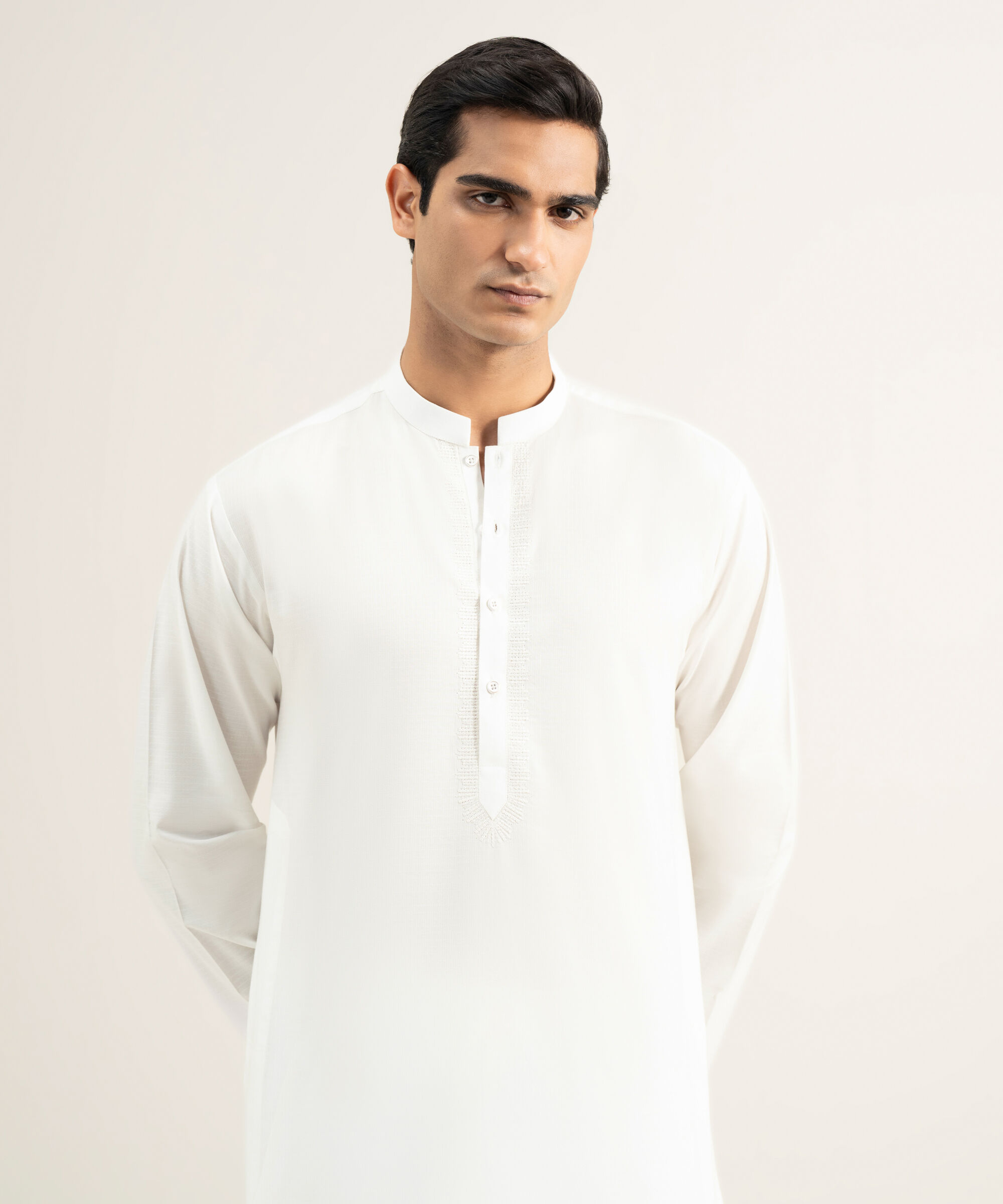 Sapphire - Embroidered Cotton Jacquard Kurta
