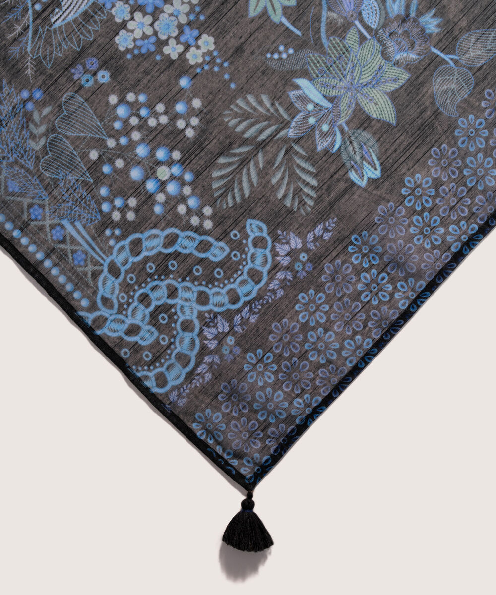 Manaar Printed Black Dupatta