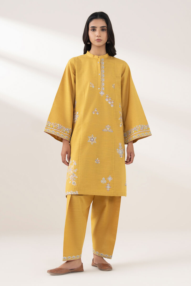 2 Piece - Embroidered Zari Khaddar Suit