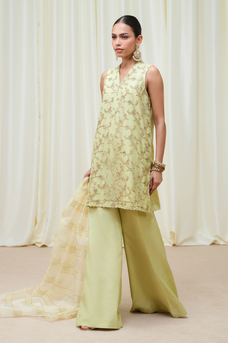 3 Piece - Embroidered Net Suit