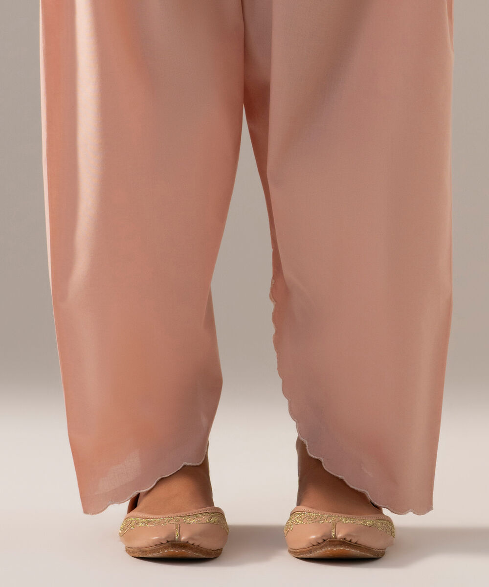 Women's RTW Cambric Solid Pink Shalwar