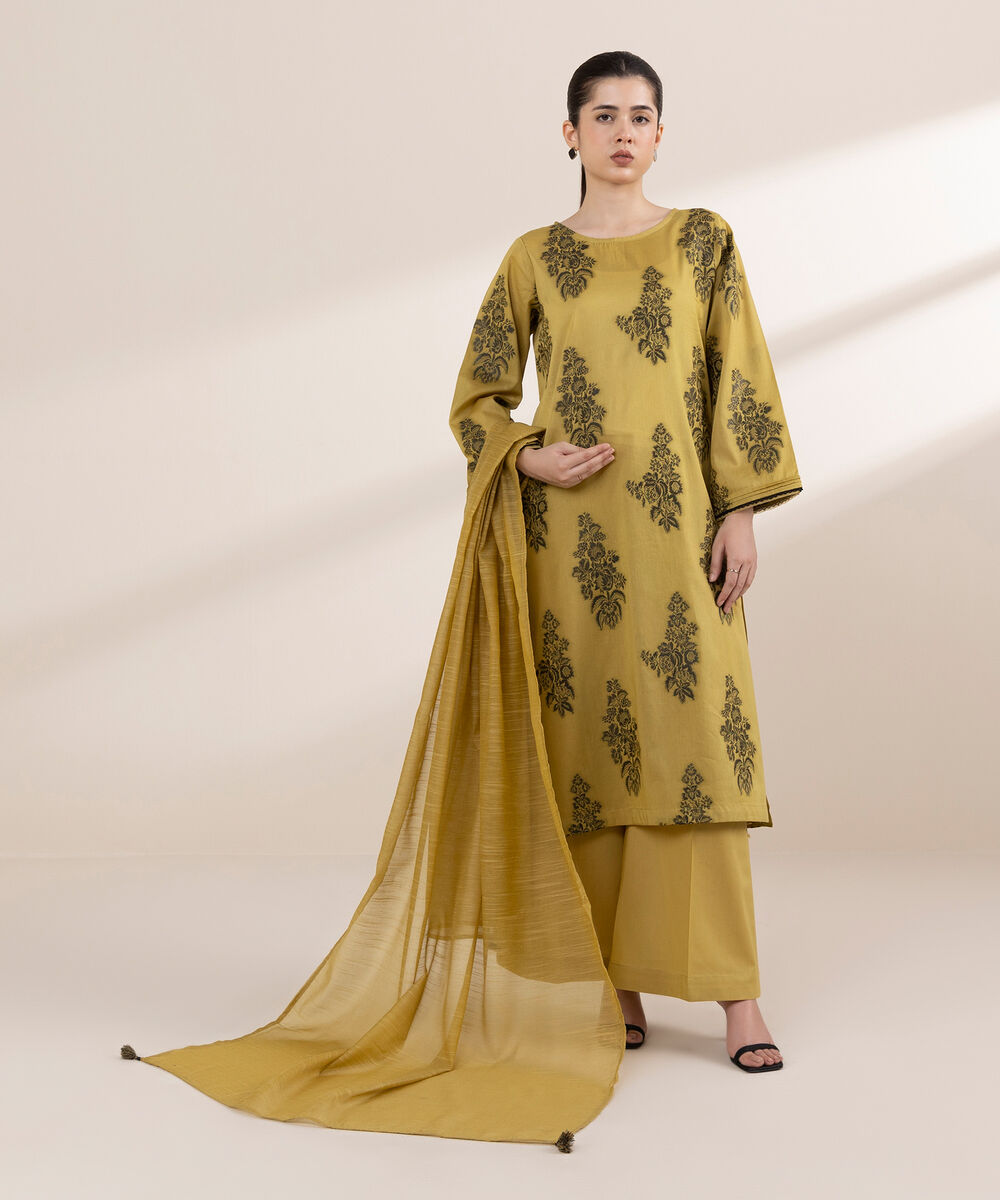 Blended Raw Net Yellow Solid Dupatta