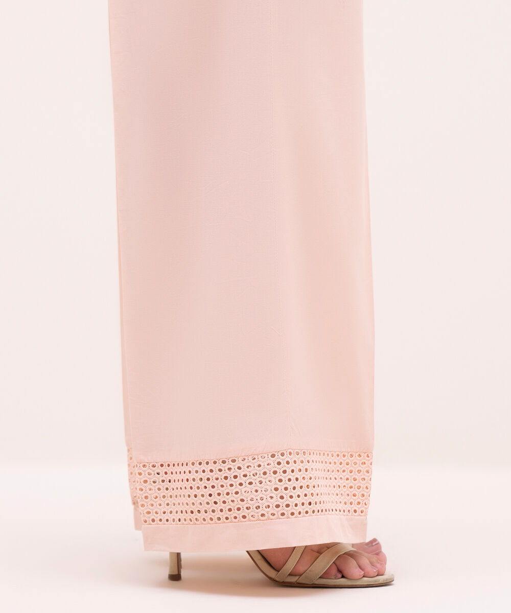 Women's RTW Cambric Pink Solid Culottes