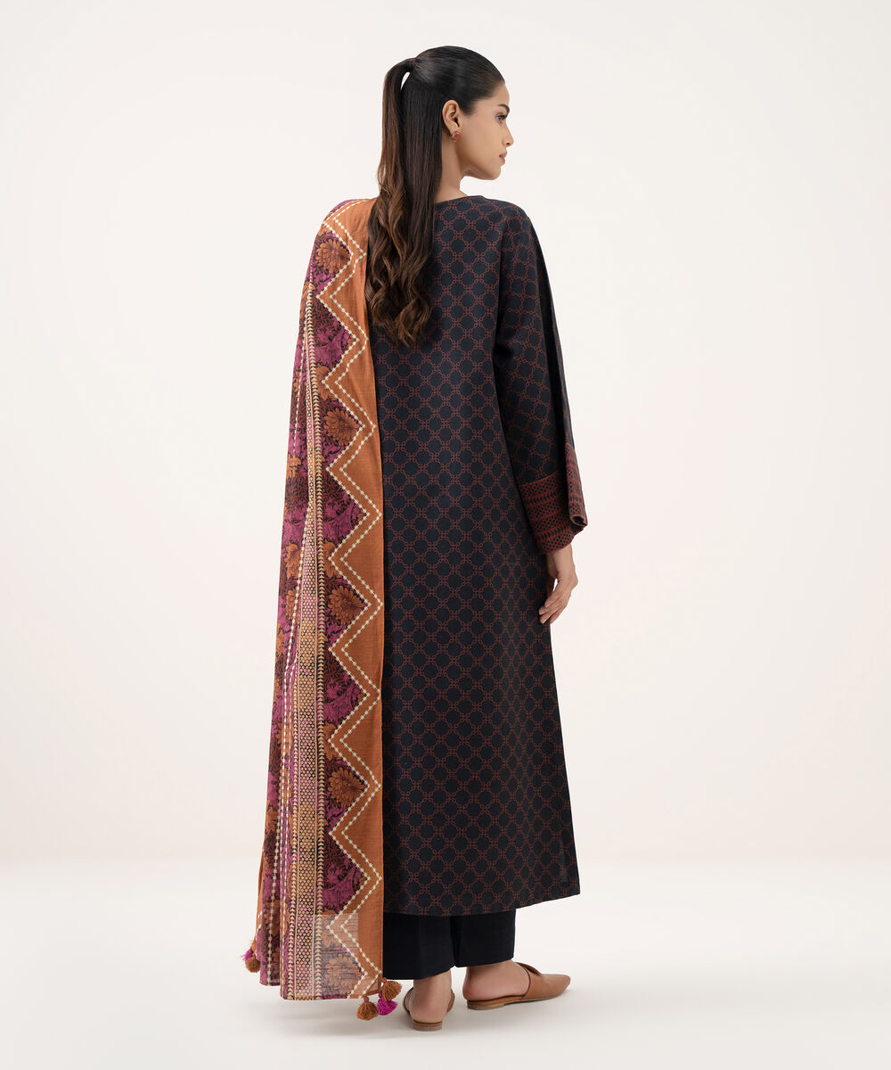 Women's Unstitched Light Khaddar Printed Multi Two Piece Suit