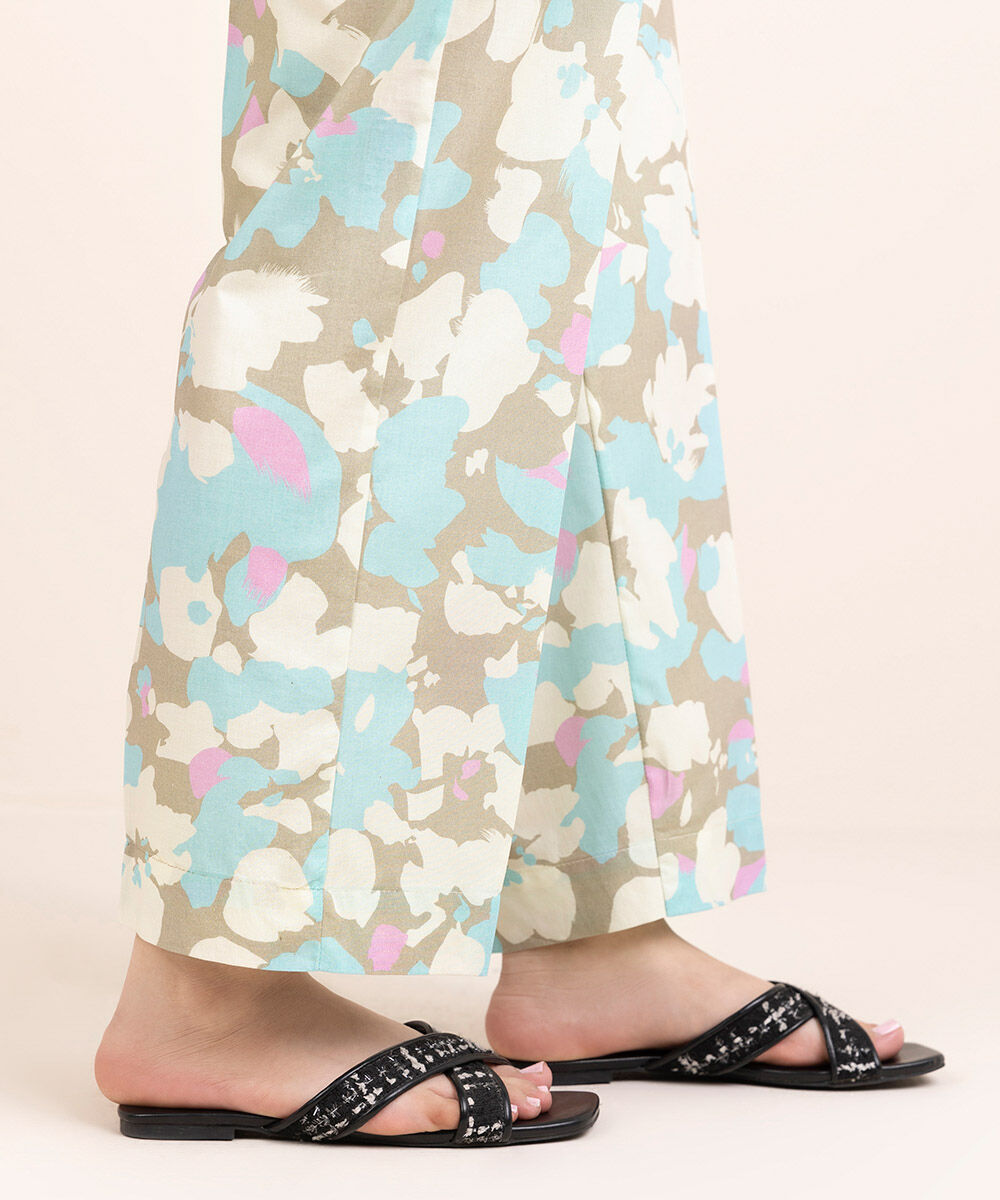 Woman - Multi Printed Cambric Straight Pants