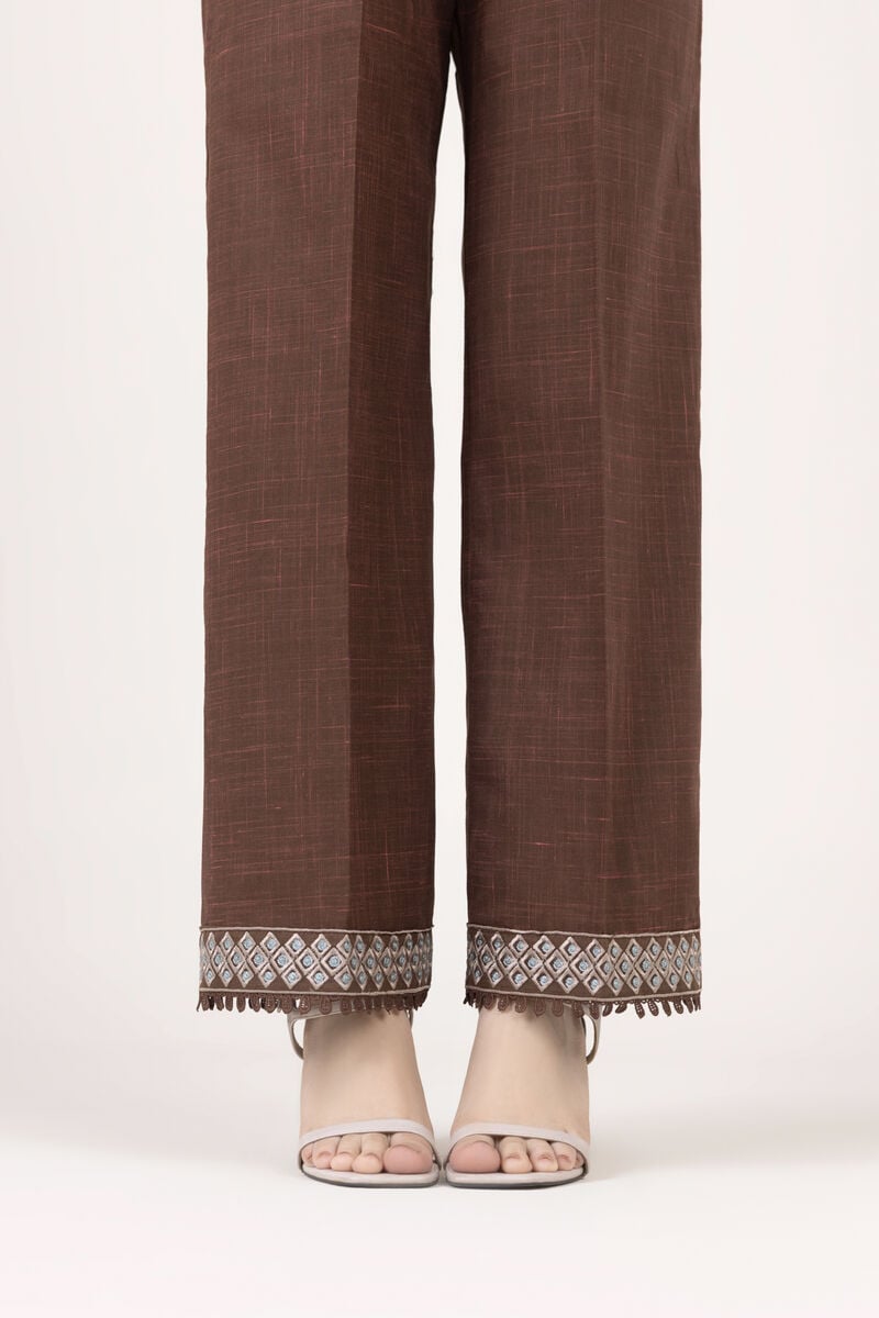 Embroidered Cotton Straight Pants
