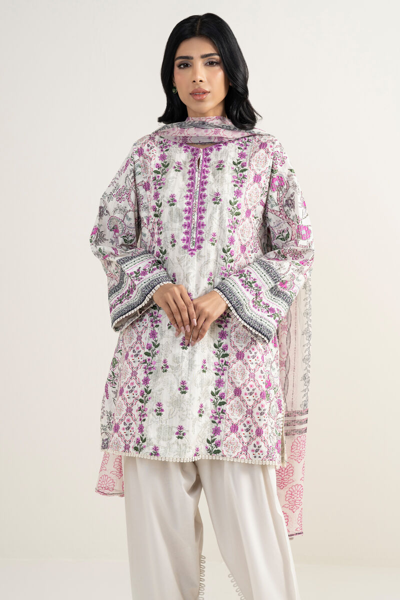 3 Piece - Embroidered Dobby Suit