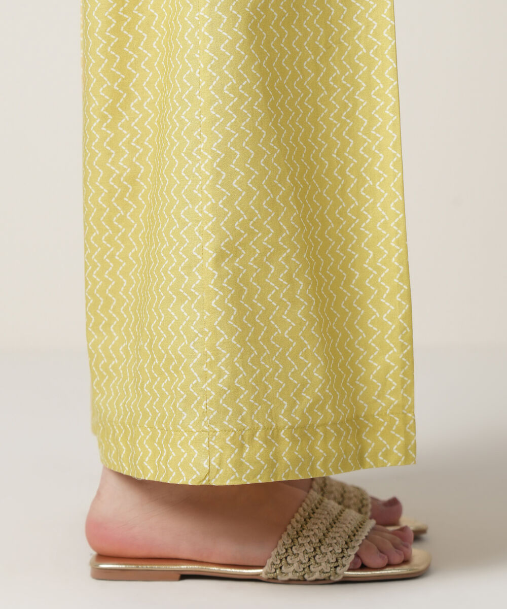 Women's RTW Cambric Yellow Printed Trousers