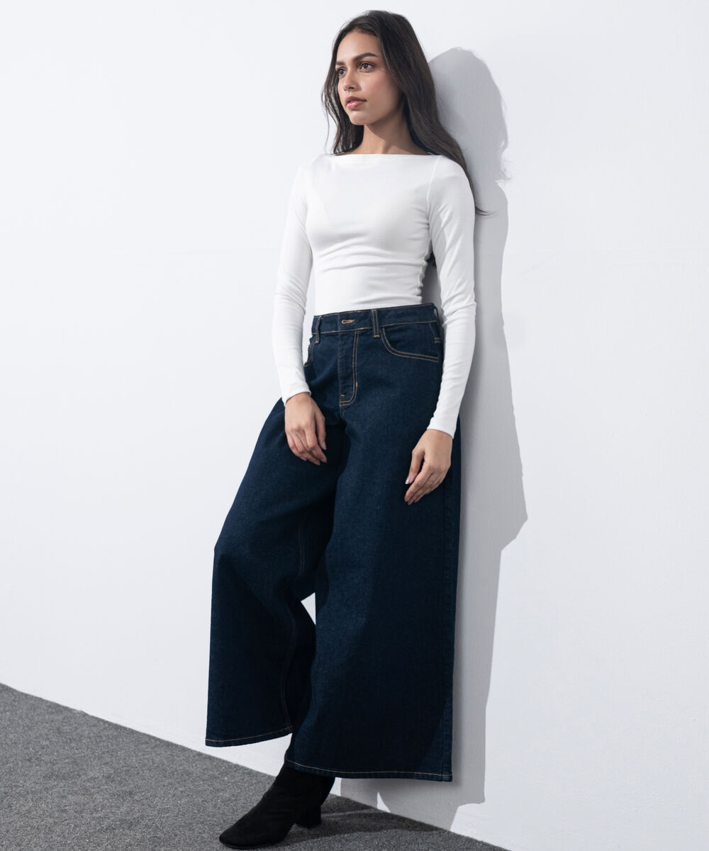 Women's Western Wear Rinse Wash Super Wide Leg Jeans