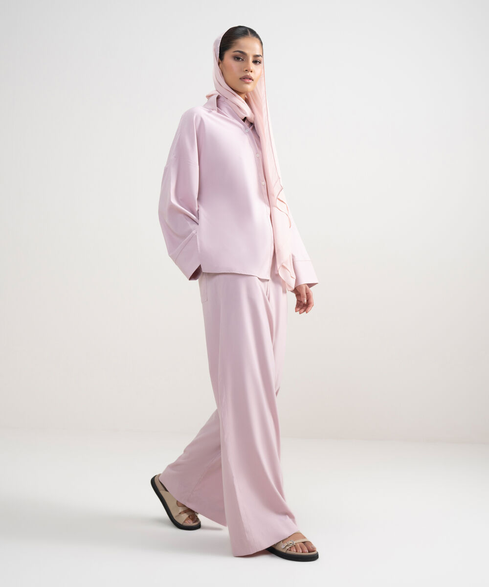 Women's Pink Wide-Leg Pants
