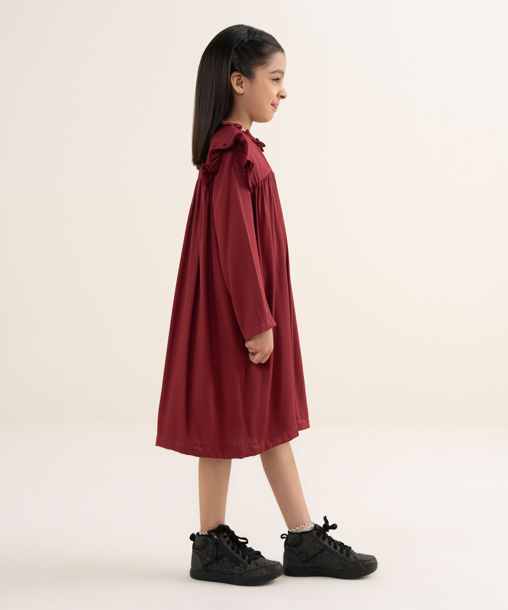 Girl's Bedford Solid Red Shirt