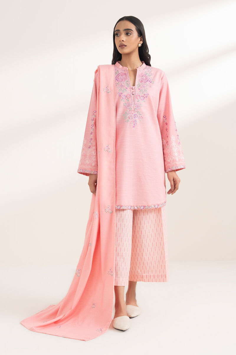 3 Piece - Embroidered Khaddar Suit