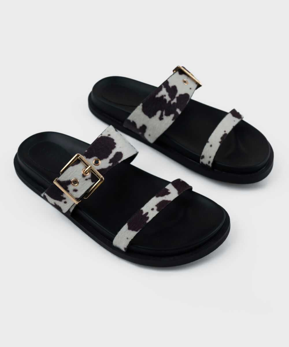 Women's Black And White Sandals