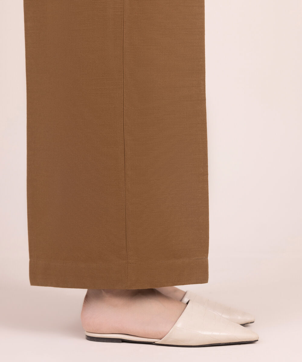 Women's RTW Khaddar Solid Brown Culottes