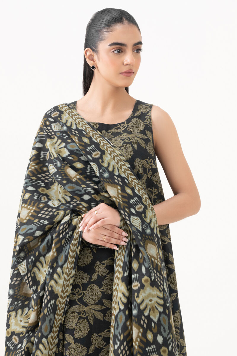 3 Piece - Printed Khaddar Suit