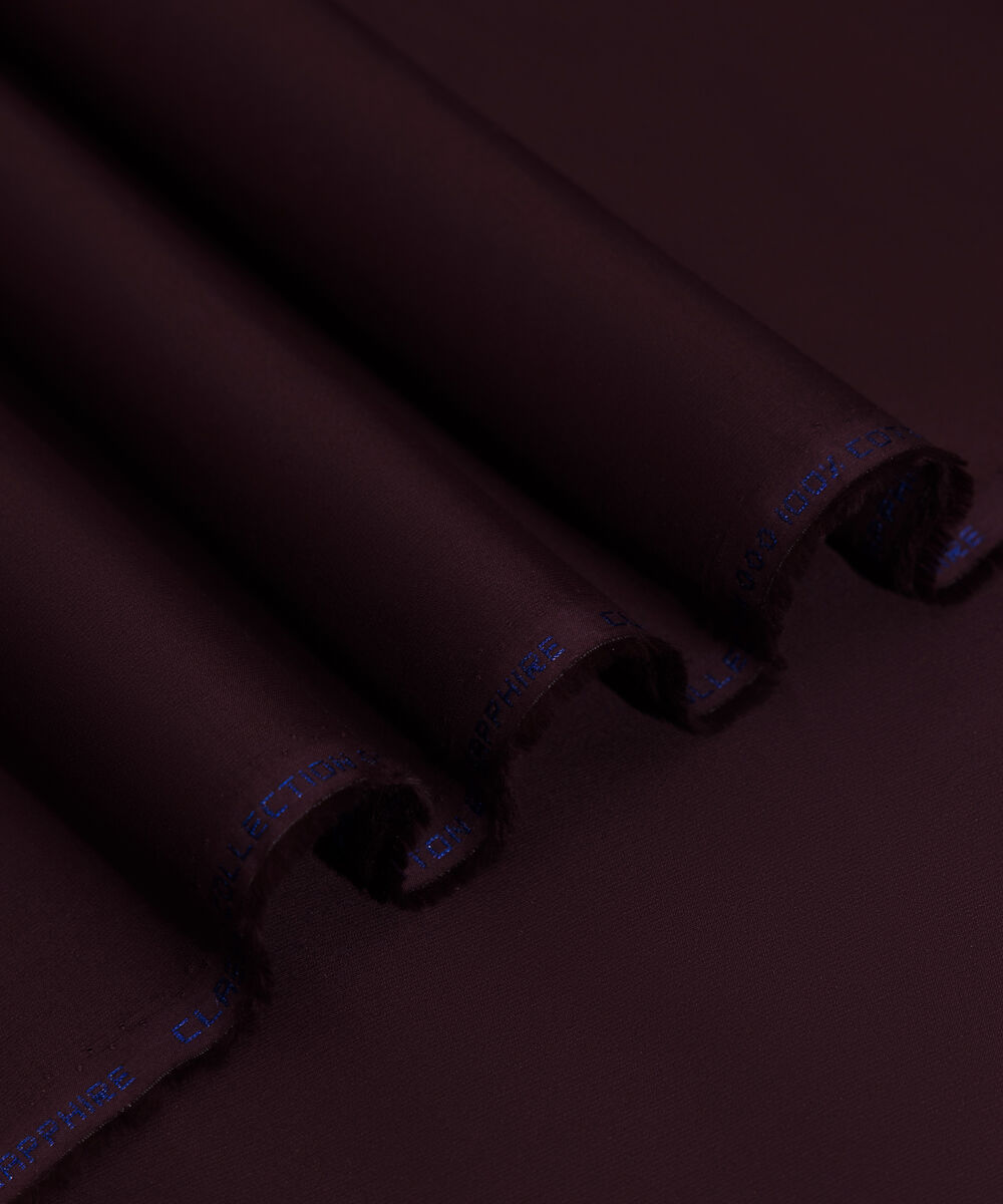 Men's Unstitched 2-Piece Premium Cotton Dobby Maroon Suit