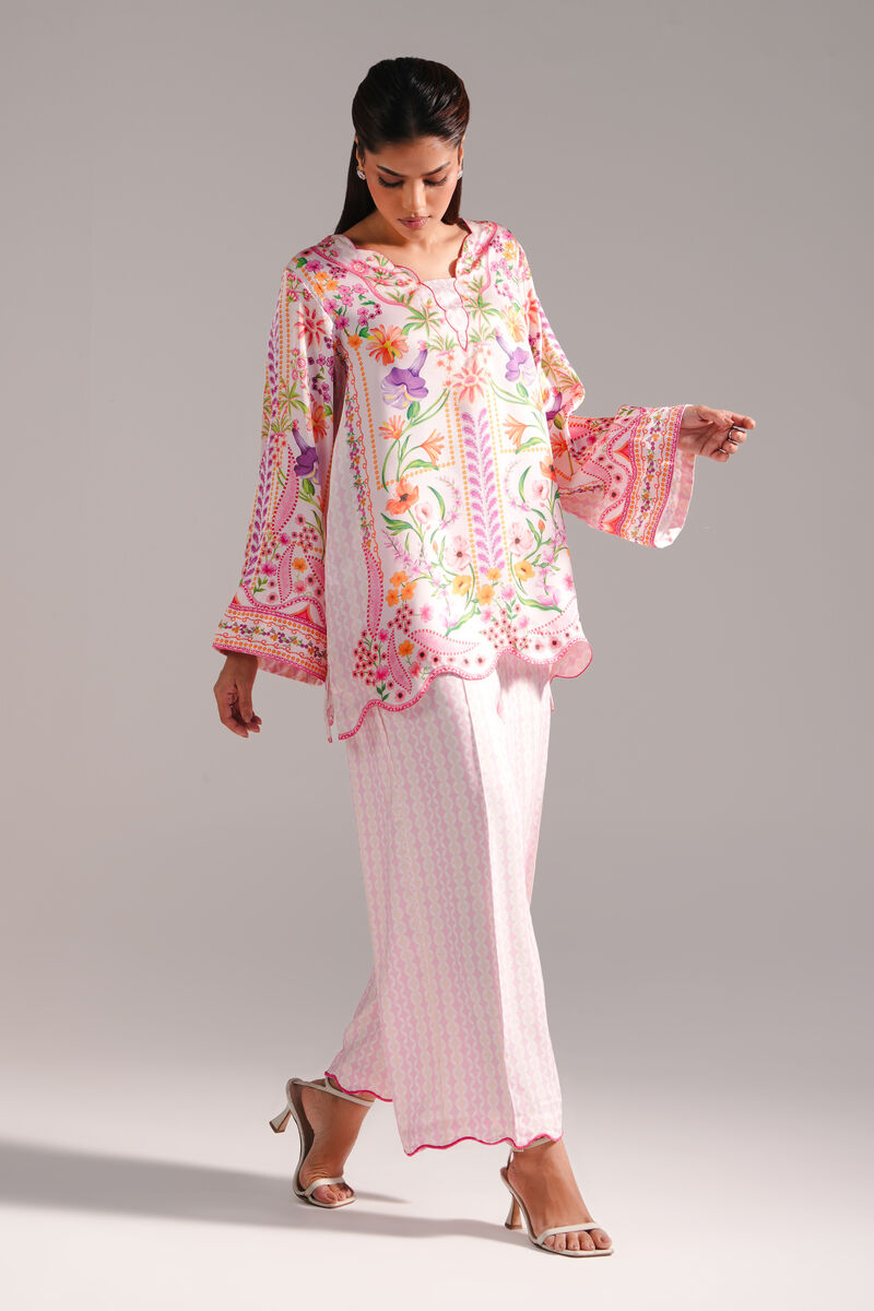 2 Piece - Printed Silk Suit