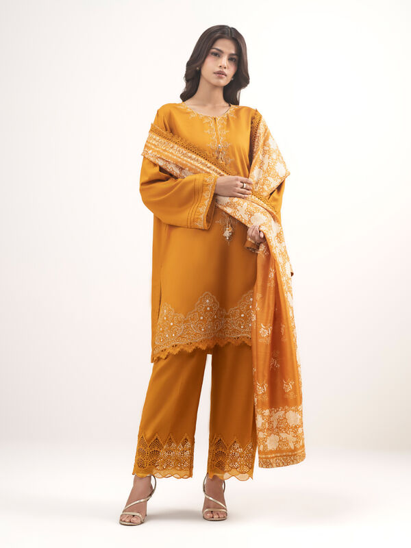 3 Piece - Embroidered Cotton Viscose Suit