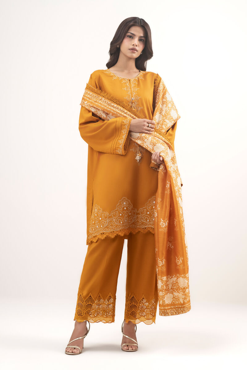 3 Piece - Embroidered Cotton Viscose Suit