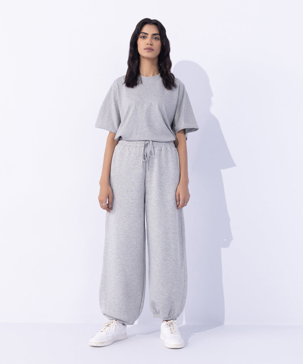 Woman - Grey Oversized Jogging Trousers