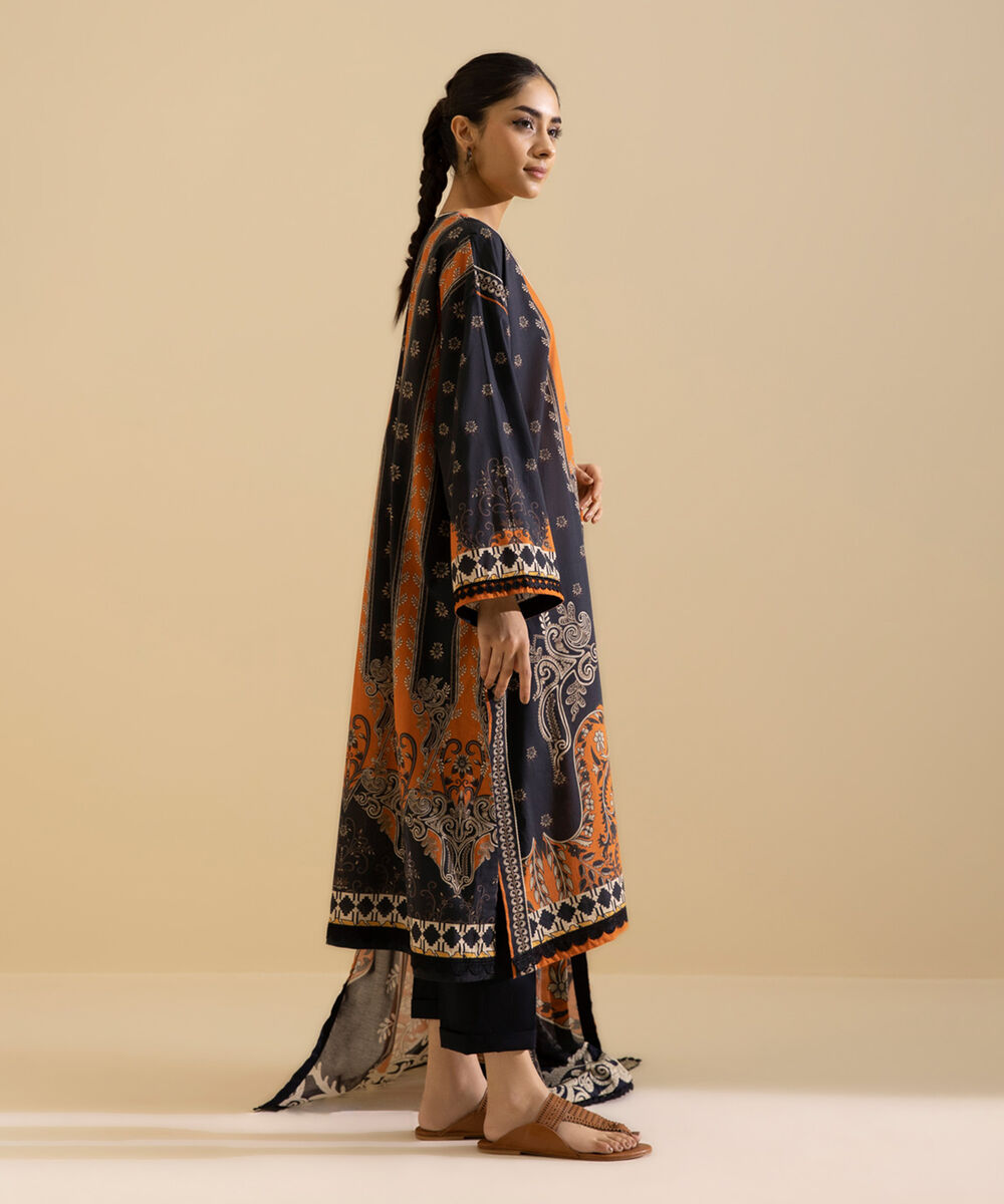 Womens Daily Unstitched 3 Piece - Printed Lawn Suit