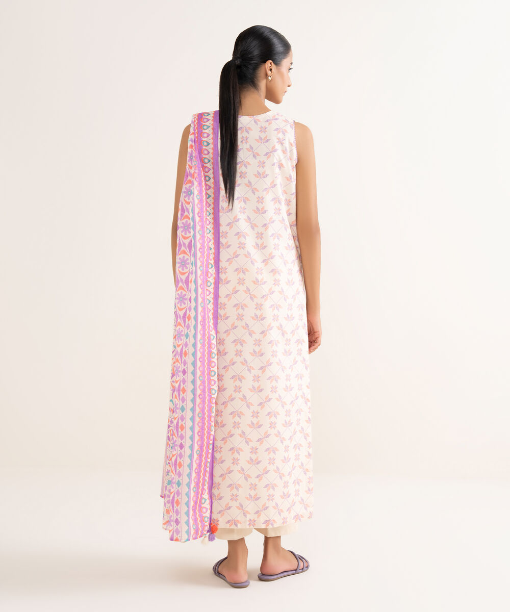 Women's Unstitched Lawn Printed Multi 2 Piece Suit